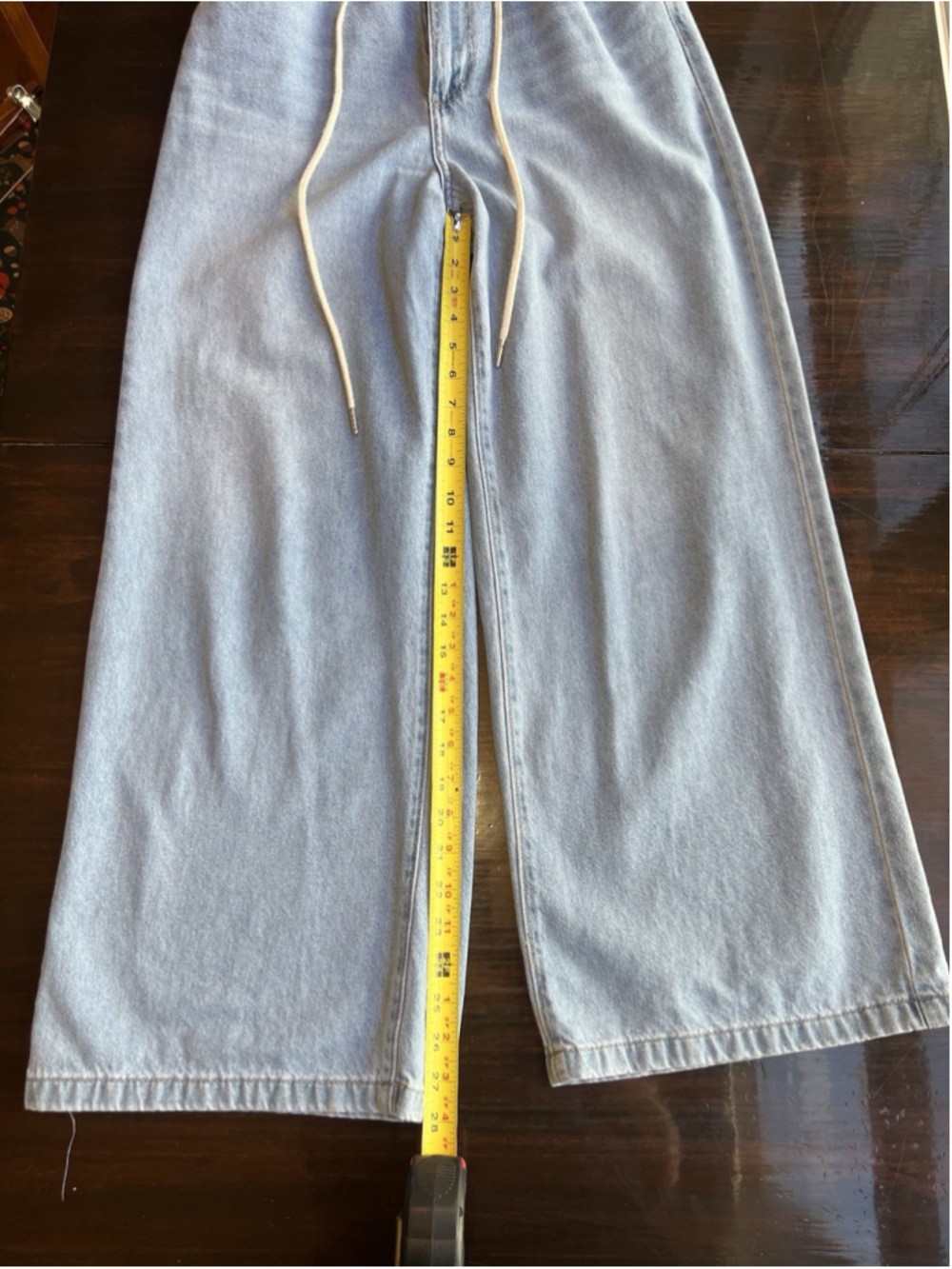 Flying Angel Women's Blue Light Wash Wide Leg High Rise Jeans Size 9/29 - Picture 10 of 16